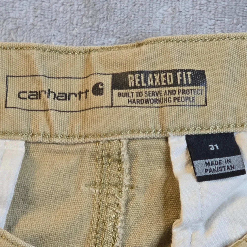 Carhartt Cargo Shorts Mens 31 Tan Rugged Flex Canvas Workwear Gorpcore Outdoor